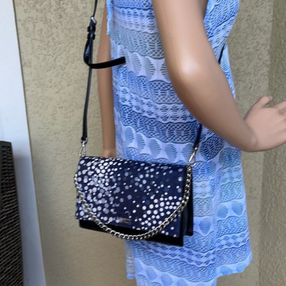 Kate Spade Cameron Convertible Crossbody Black with Multi-Colored Dots - Picture 6 of 16